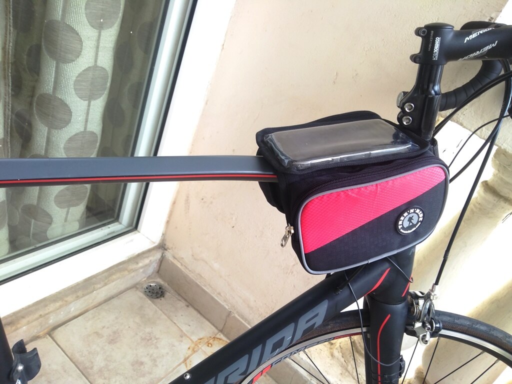 Bicycle Front Frame Top Tube Large Bag With Touch Screen Pocket